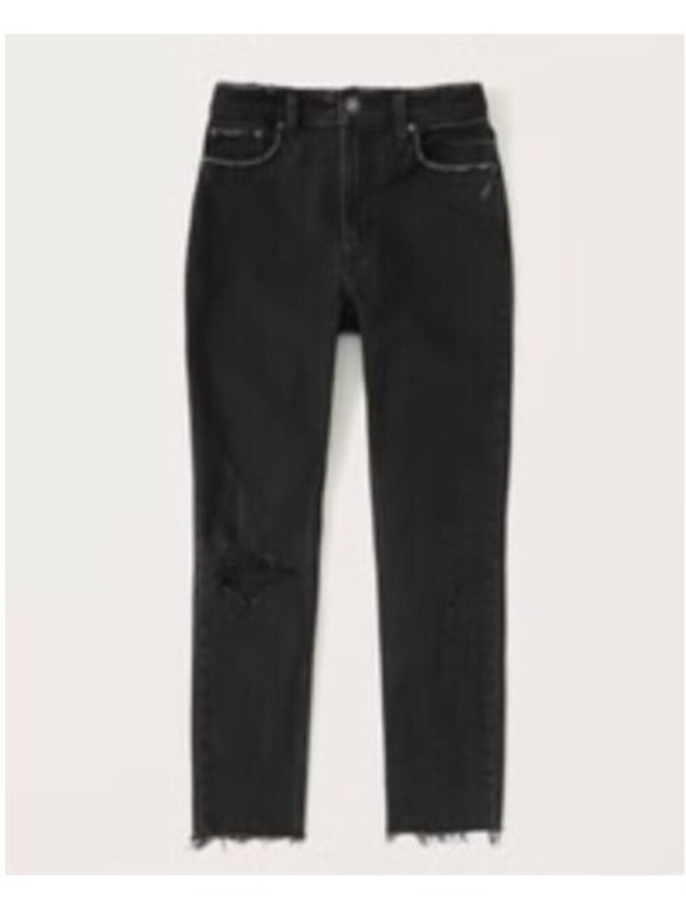 Abercrombie & Fitch Curve Love High Rise Skinny Jeans Black Distressed 26 Short